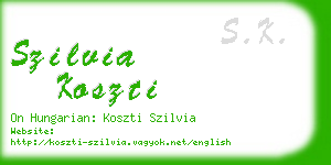 szilvia koszti business card